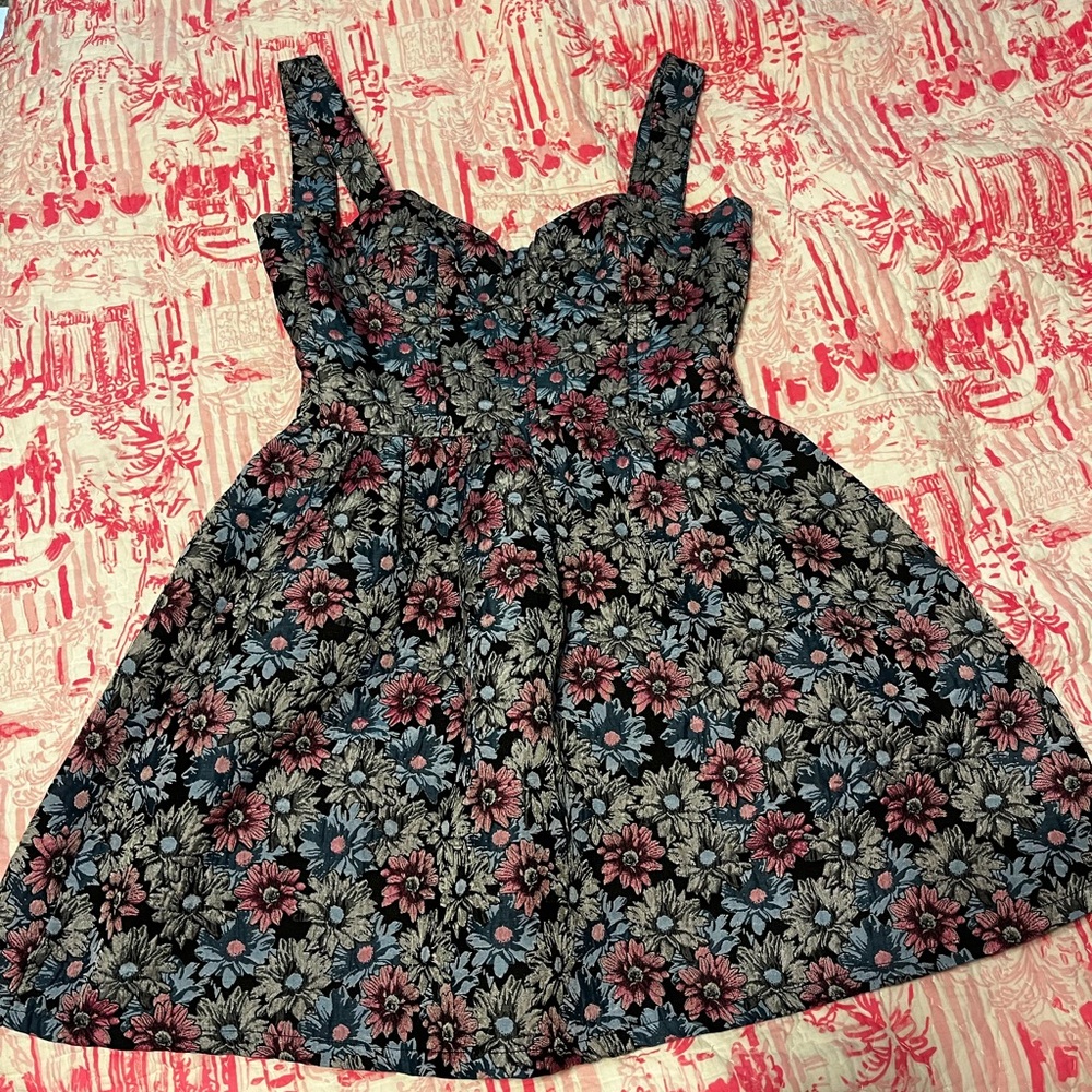 Fate Floral Kids Dress - Black and Pink